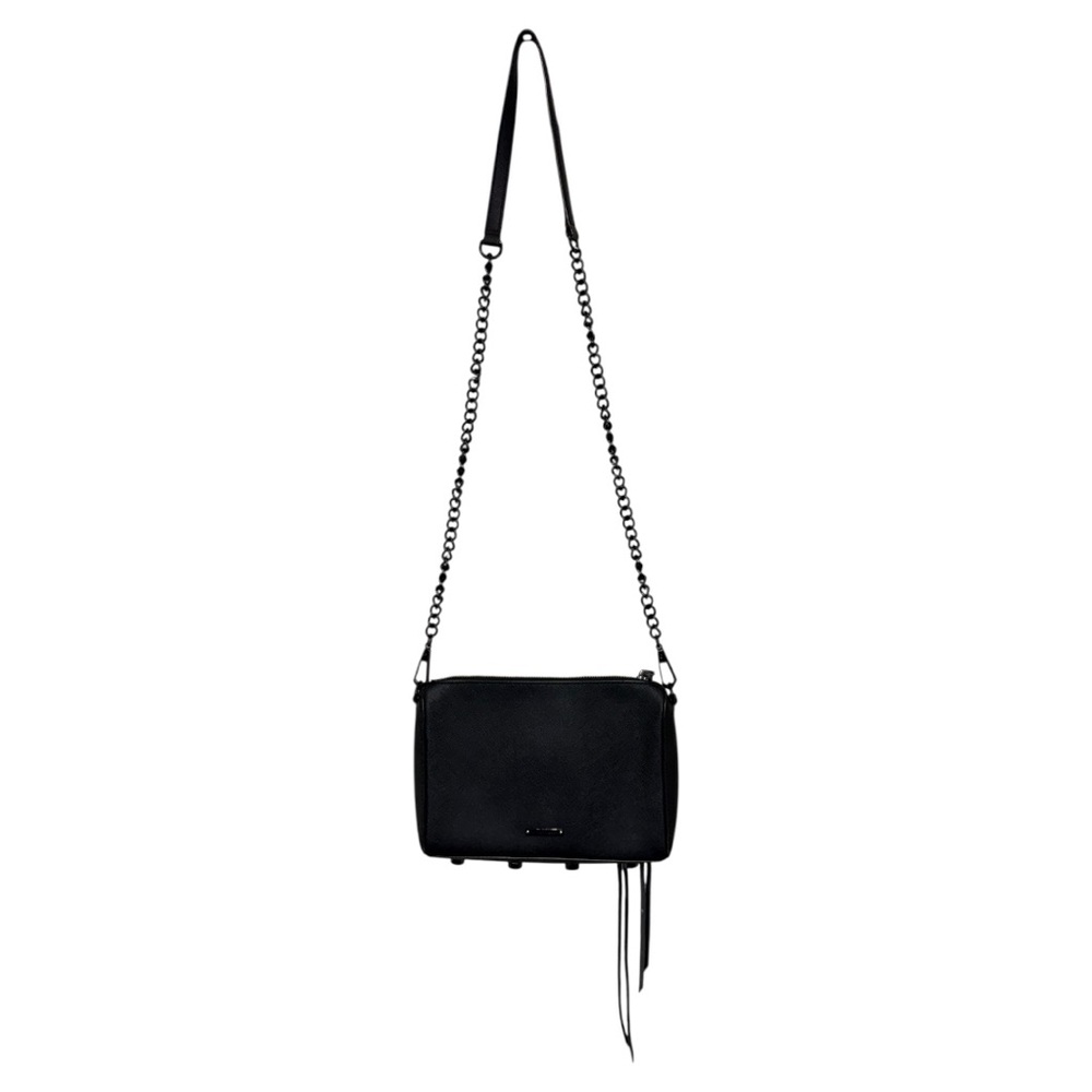 Rebecca Minkoff Avery Black Saffiano Leather Crossbody Chain Strap Bag